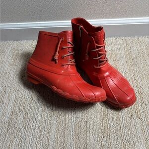 Sperry Red Waterproof Duck Boots for Women